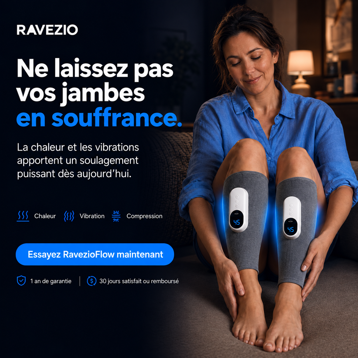 Vena Pro™ — Appareil de massage thérapeutique 3 en 1 pour les mollets